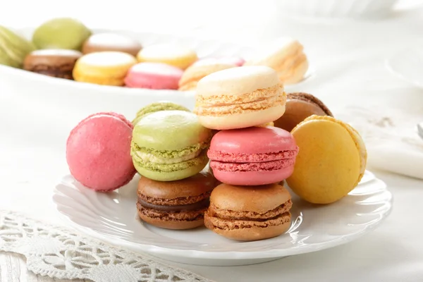 Macarons tijdens een snack — Stockfoto