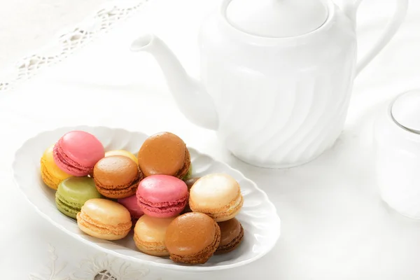 Macarons tijdens een snack — Stockfoto