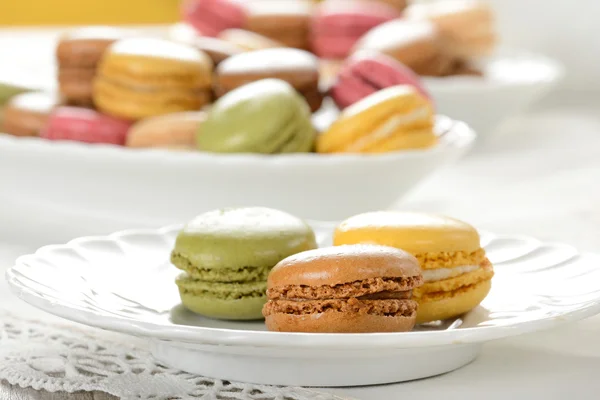 Macarons tijdens een snack — Stockfoto