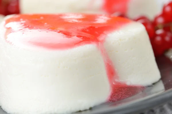 Panna cotta krema ile — Stok fotoğraf