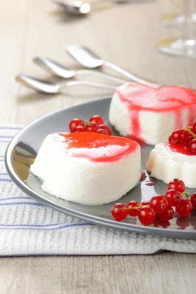 Panna cotta krema ile — Stok fotoğraf