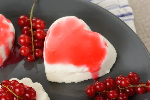 Panna cotta mit Sahne — Stockfoto