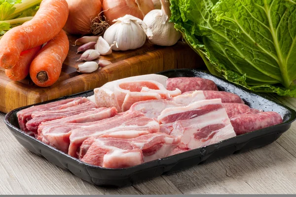 Mixed raw pork — Stock Photo, Image