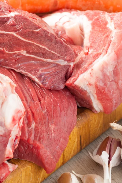 Carne de porco crua mista — Fotografia de Stock