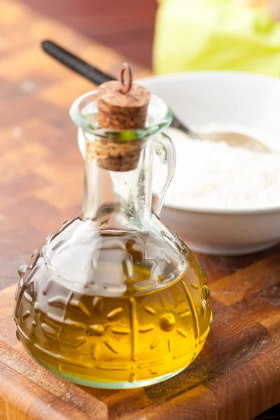 Oil cruet on the table — Stock Photo, Image