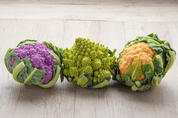 Mixed colored cauliflower — Stock Photo, Image