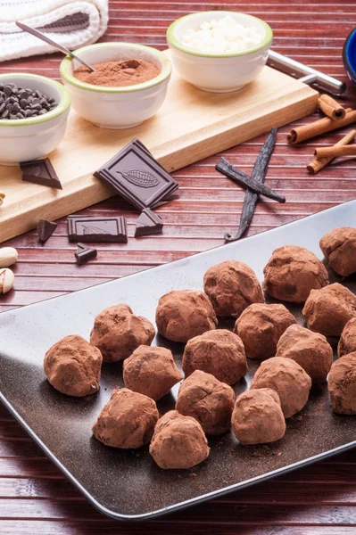 Sladké čokoládové pralinky — Stock fotografie