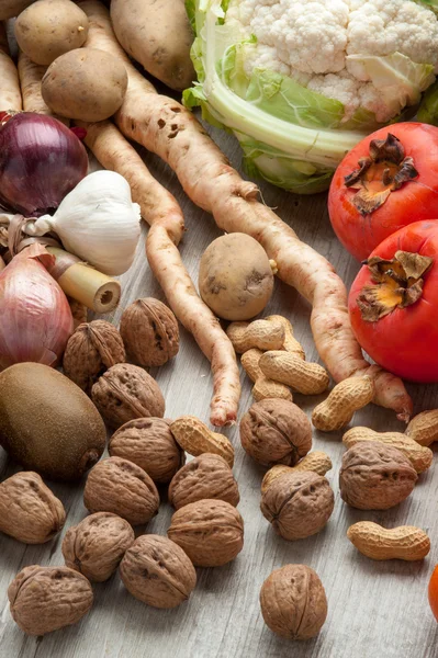 Vegetables and Fruits background — Stock Photo, Image