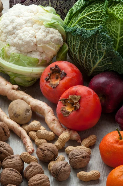 Vegetables and Fruits background — Stock Photo, Image