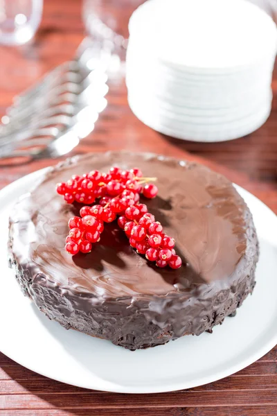 Torta de chocolate Sacher — Fotografia de Stock