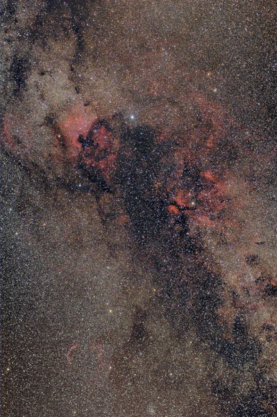 Červená mlhovina v Hvězdné noci — Stock fotografie