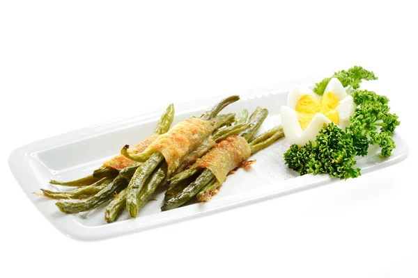 Asparagus cooked with egg — Stock Photo, Image