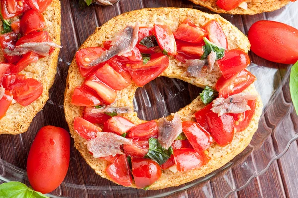 Friselle with tomatoes — Stock Photo, Image