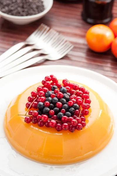 Orange jelly on a table — Stock Photo, Image