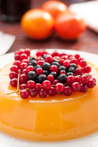 Orange jelly on a table — Stock Photo, Image
