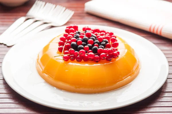 Orange jelly on a table — Stock Photo, Image
