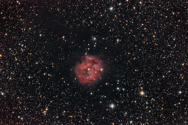 星空の夜に赤い星雲 — ストック写真