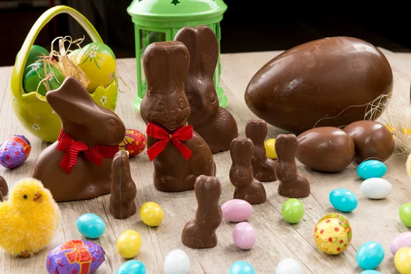 Chocolade Pasen konijnen — Stockfoto