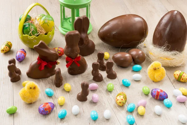 Csokoládé húsvéti nyuszik — Stock Fotó