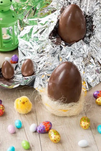 Easter eggs chocolate — Stock Photo, Image