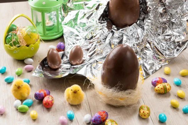 Easter eggs chocolate — Stock Photo, Image