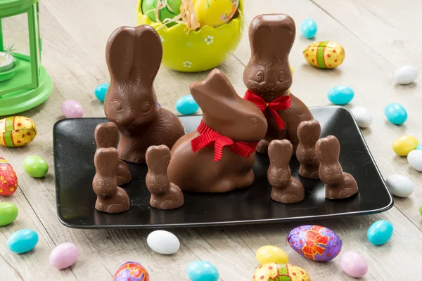 Chocolade Pasen konijnen — Stockfoto