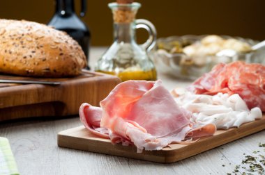 Cold cuts with bread clipart