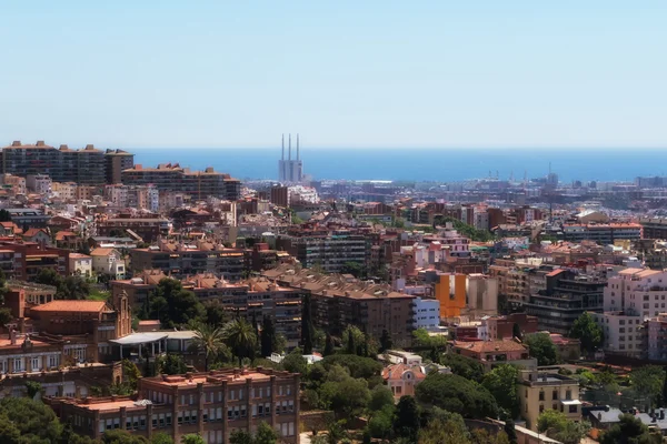 Panoramik Manzarası Gün Batımında Binalar — Stok fotoğraf