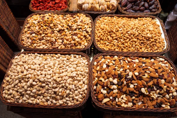 Seeds and nuts at market — Stock Photo, Image