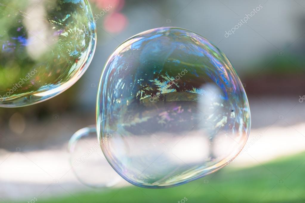 Soap bubbles on  background