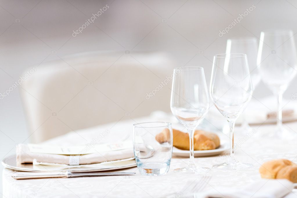 wedding table prepared for reception