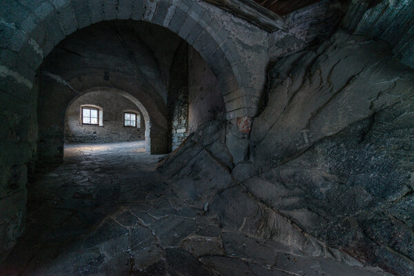 Ancient dungeon dark stone basement