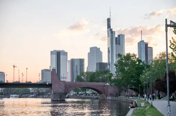 Blick Auf Frankfurt Main Deutschland — Stockfoto