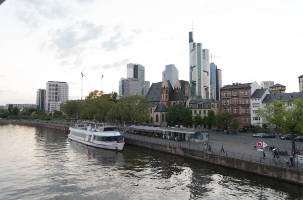 Kilátás Frankfurt Main Németország — Stock Fotó