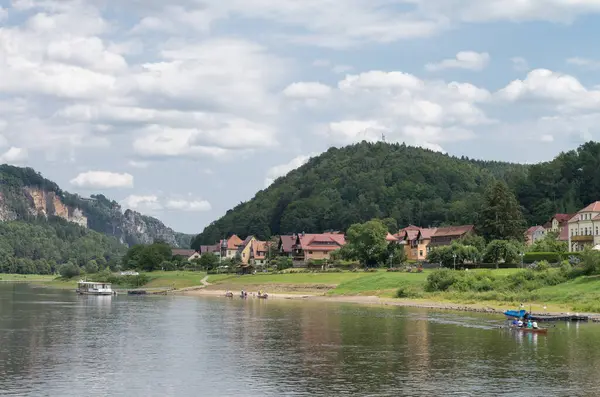 Elbe Nehri Manzarası Almanya — Stok fotoğraf