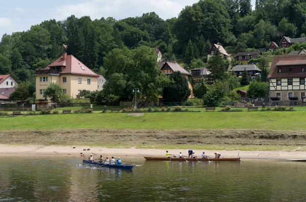 Över Älven Elbe Tyskland — Stockfoto