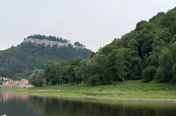 Widok Rzekę Łabę Niemcy — Zdjęcie stockowe