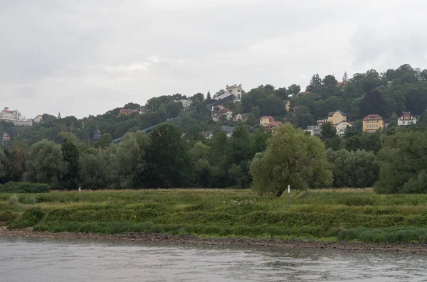 Widok Rzekę Łabę Niemcy — Zdjęcie stockowe