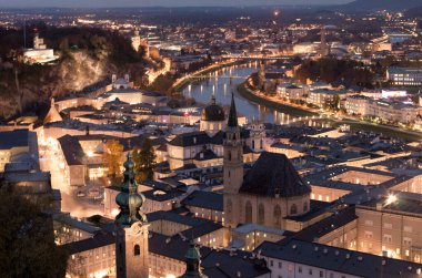 Avusturya 'nın Salzburg şehri manzarası