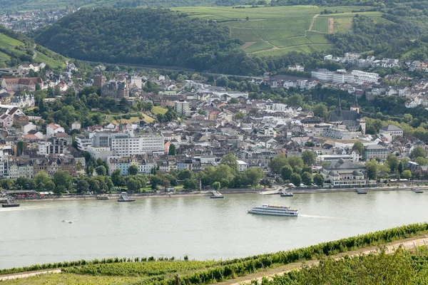 River Landscape Rudesheim Bingen City — Stock Photo, Image