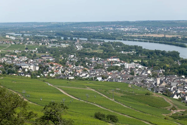 River Landscape Rudesheim Bingen City — Stock Photo, Image