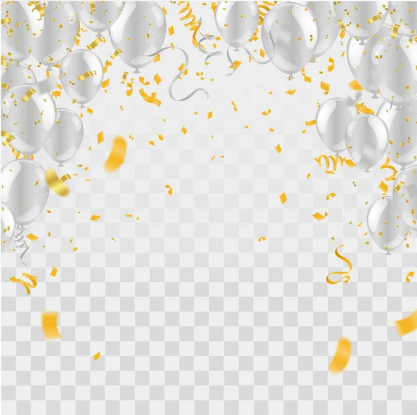 Abstrakcyjne Tło Wieloma Spadającymi Kolorowymi Malutkimi Konfetti Świątecznym Tłem Balonami — Wektor stockowy