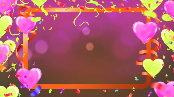 Party Luftballons Rosa Festlicher Hintergrund Mit Luftballons Feiern Sie Geburtstag — Stockvektor