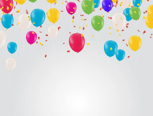 Luksusowy Kolor Błyszczące Balony Helium Tło Zestaw Balonów Urodziny Rocznica — Wektor stockowy