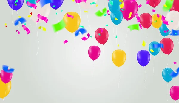Colorido Confeti Pelotas Aisladas Vector Fondo Festivo Feliz Cumpleaños Vacaciones — Archivo Imágenes Vectoriales