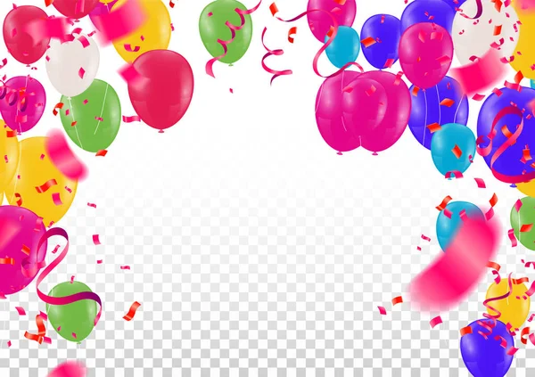 Γιορτή Που Αποτελείται Από Μπαλόνια Διαφόρων Χρωμάτων Κύριο Χρώμα Είναι — Διανυσματικό Αρχείο