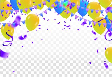 Renkli kutlama balonları patlıyor