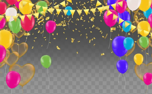 Ballons Célébration Éclatants Colorés — Image vectorielle