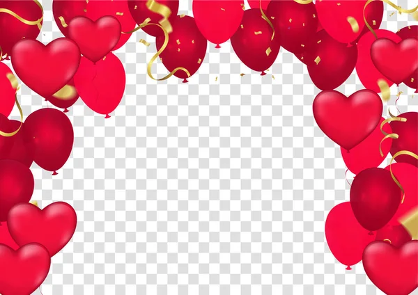 Globos Rosados Sobre Fondo Ilustración San Valentín Febrero Amor Espacio — Vector de stock