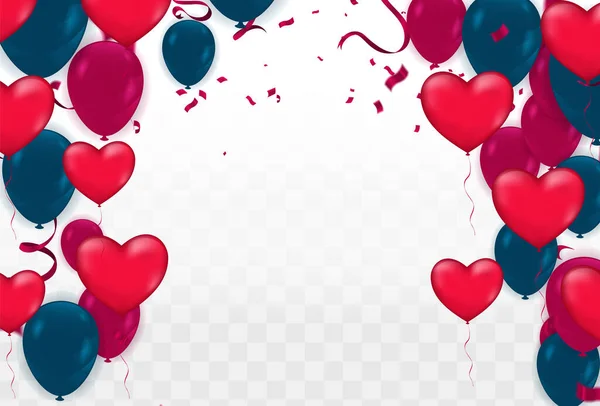 Roze Ballonnen Achtergrond Illustratie Van Valentijnsdag Februari Liefde Ruimte Voor — Stockvector